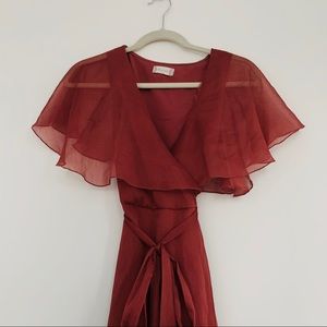 Altar’d State Front Tie Midi Dress